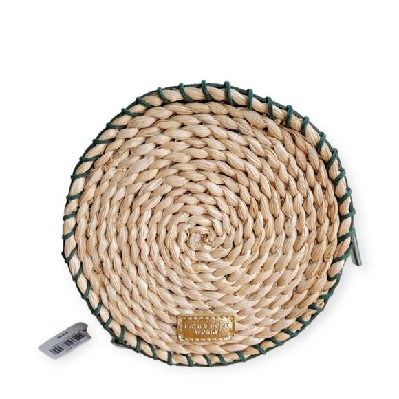 Bath & Body Works Round Woven Crossbody, Green Trim NWT - Picture 2 of 8